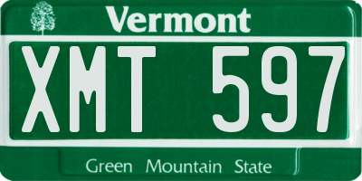 VT license plate XMT597