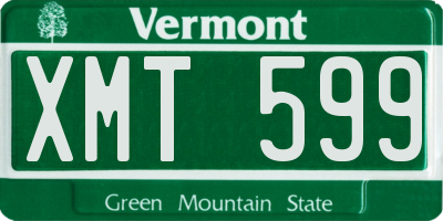 VT license plate XMT599