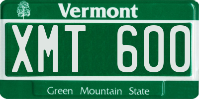 VT license plate XMT600