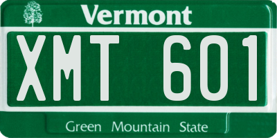 VT license plate XMT601