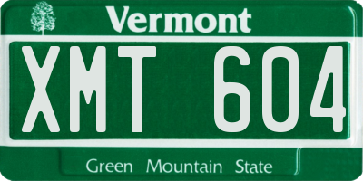 VT license plate XMT604