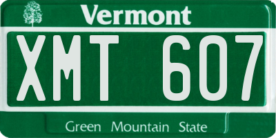 VT license plate XMT607