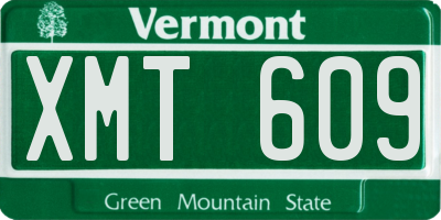 VT license plate XMT609
