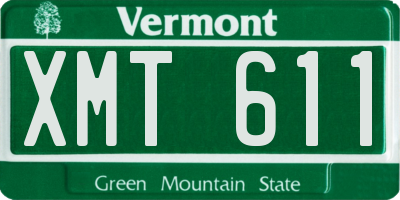 VT license plate XMT611