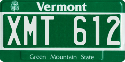 VT license plate XMT612