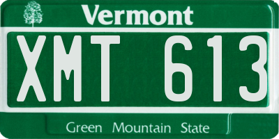 VT license plate XMT613