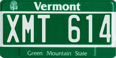 VT license plate XMT614