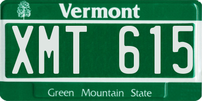 VT license plate XMT615
