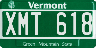 VT license plate XMT618