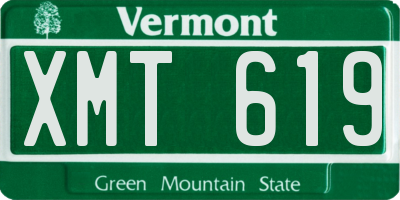 VT license plate XMT619