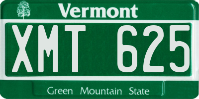 VT license plate XMT625