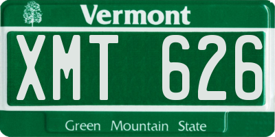 VT license plate XMT626