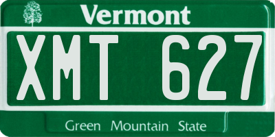 VT license plate XMT627