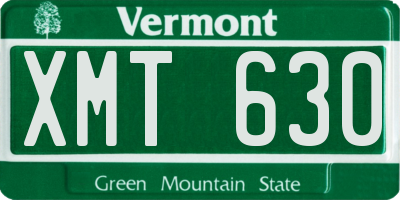 VT license plate XMT630