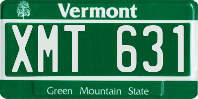 VT license plate XMT631