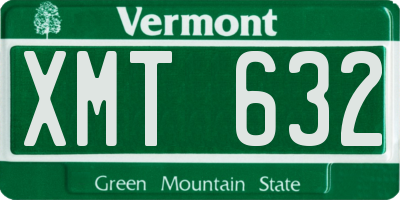 VT license plate XMT632