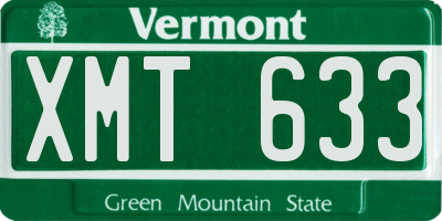 VT license plate XMT633