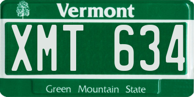 VT license plate XMT634