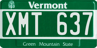VT license plate XMT637
