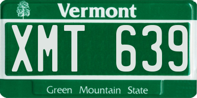 VT license plate XMT639