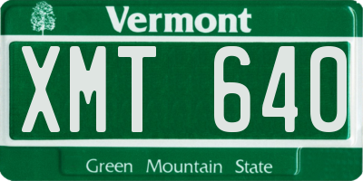 VT license plate XMT640