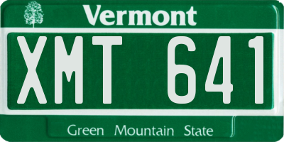VT license plate XMT641