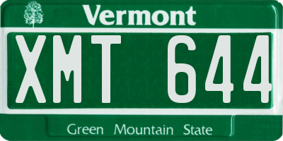 VT license plate XMT644
