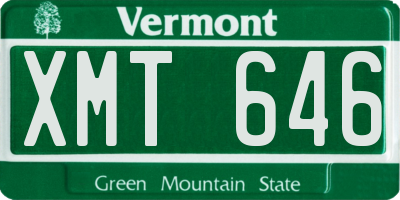 VT license plate XMT646