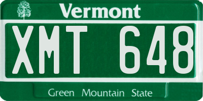 VT license plate XMT648