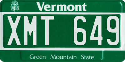 VT license plate XMT649