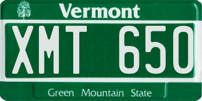 VT license plate XMT650