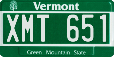 VT license plate XMT651