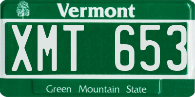 VT license plate XMT653