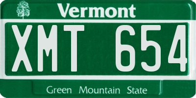 VT license plate XMT654
