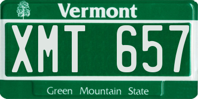 VT license plate XMT657