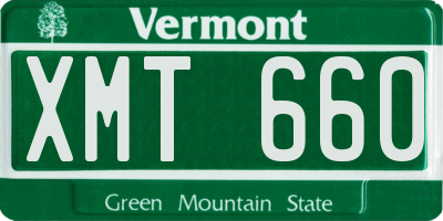 VT license plate XMT660