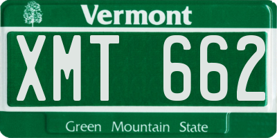 VT license plate XMT662