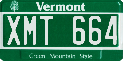 VT license plate XMT664