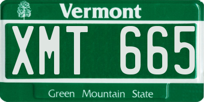 VT license plate XMT665