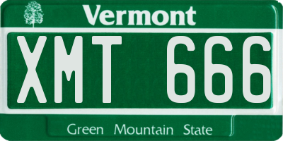 VT license plate XMT666