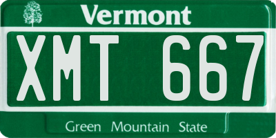VT license plate XMT667