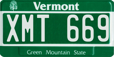 VT license plate XMT669