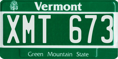 VT license plate XMT673