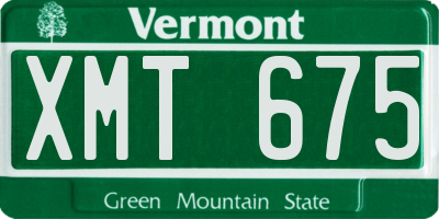 VT license plate XMT675