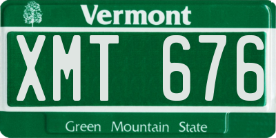 VT license plate XMT676