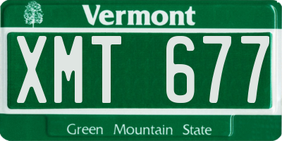 VT license plate XMT677