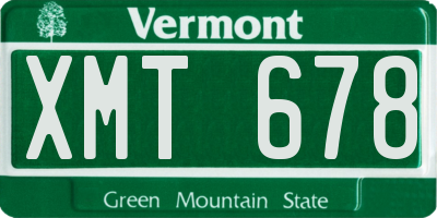 VT license plate XMT678
