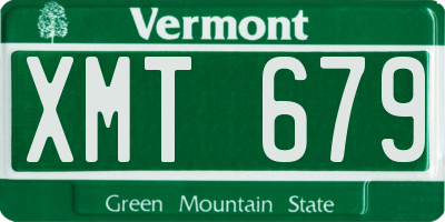 VT license plate XMT679