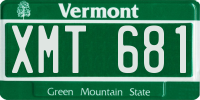 VT license plate XMT681