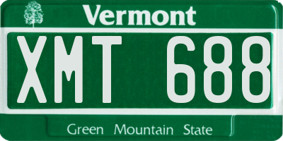 VT license plate XMT688